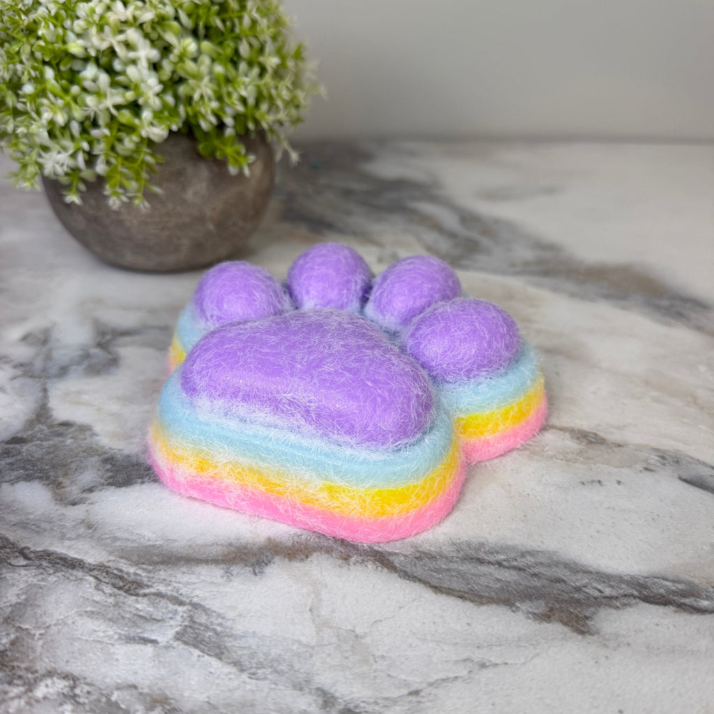 Squishy Toy - Giant Paw Taba - Rainbow Purple Paw