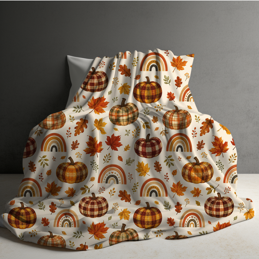 Blanket Halloween #2 - Plaid Pumpkins - PREORDER ends 7/25