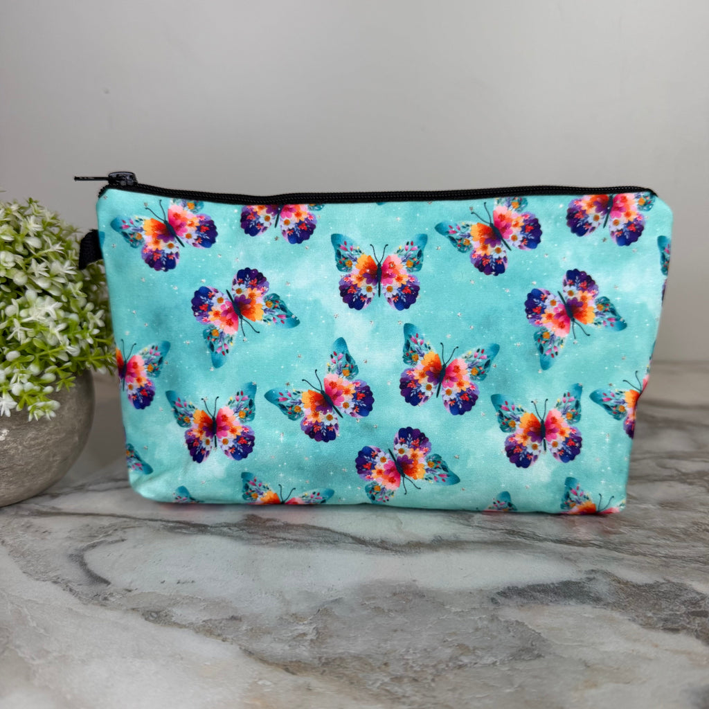 Pouch - Butterfly Teal Floral