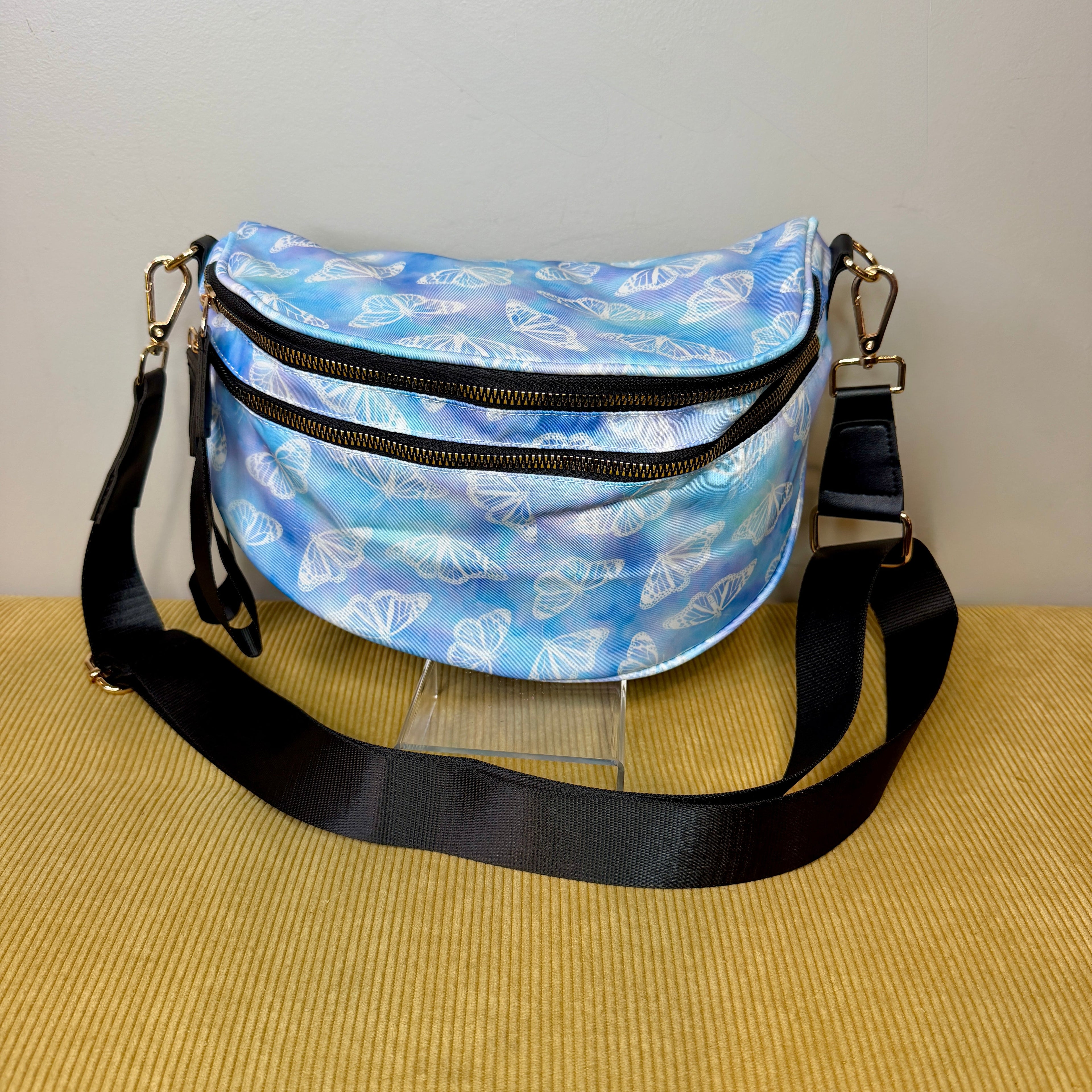 The Roni Nylon Crossbody - Butterfly Blue Purple