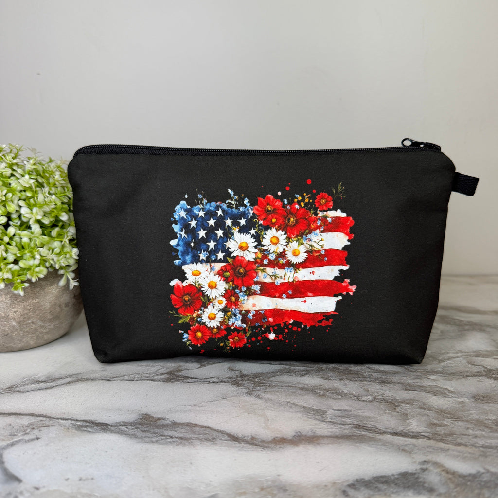Pouch - America Floral Flag