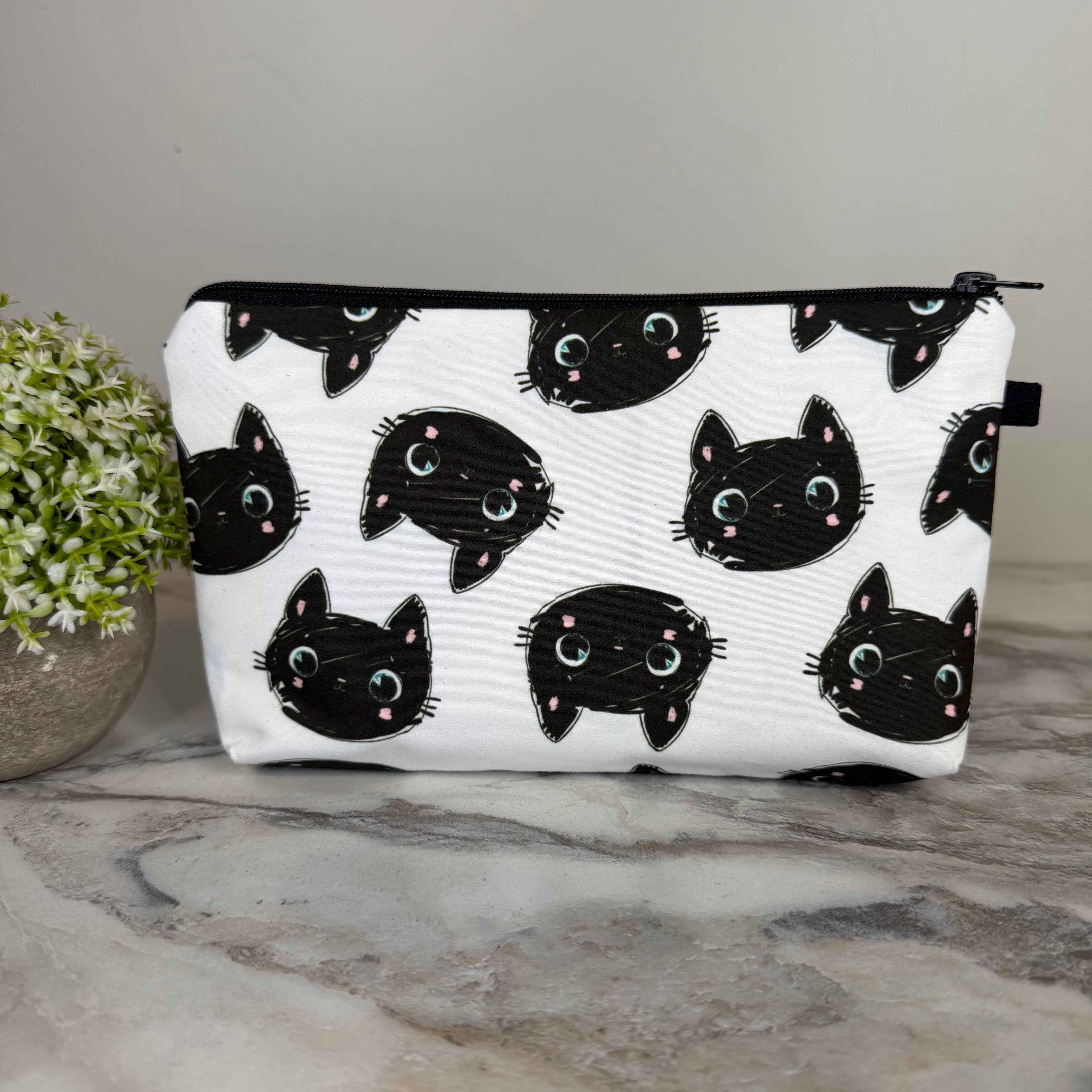 Pouch - Cat, Black Cat Heads