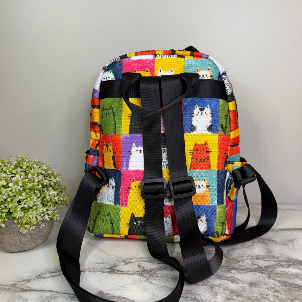 Mini Backpack - Cat Squares