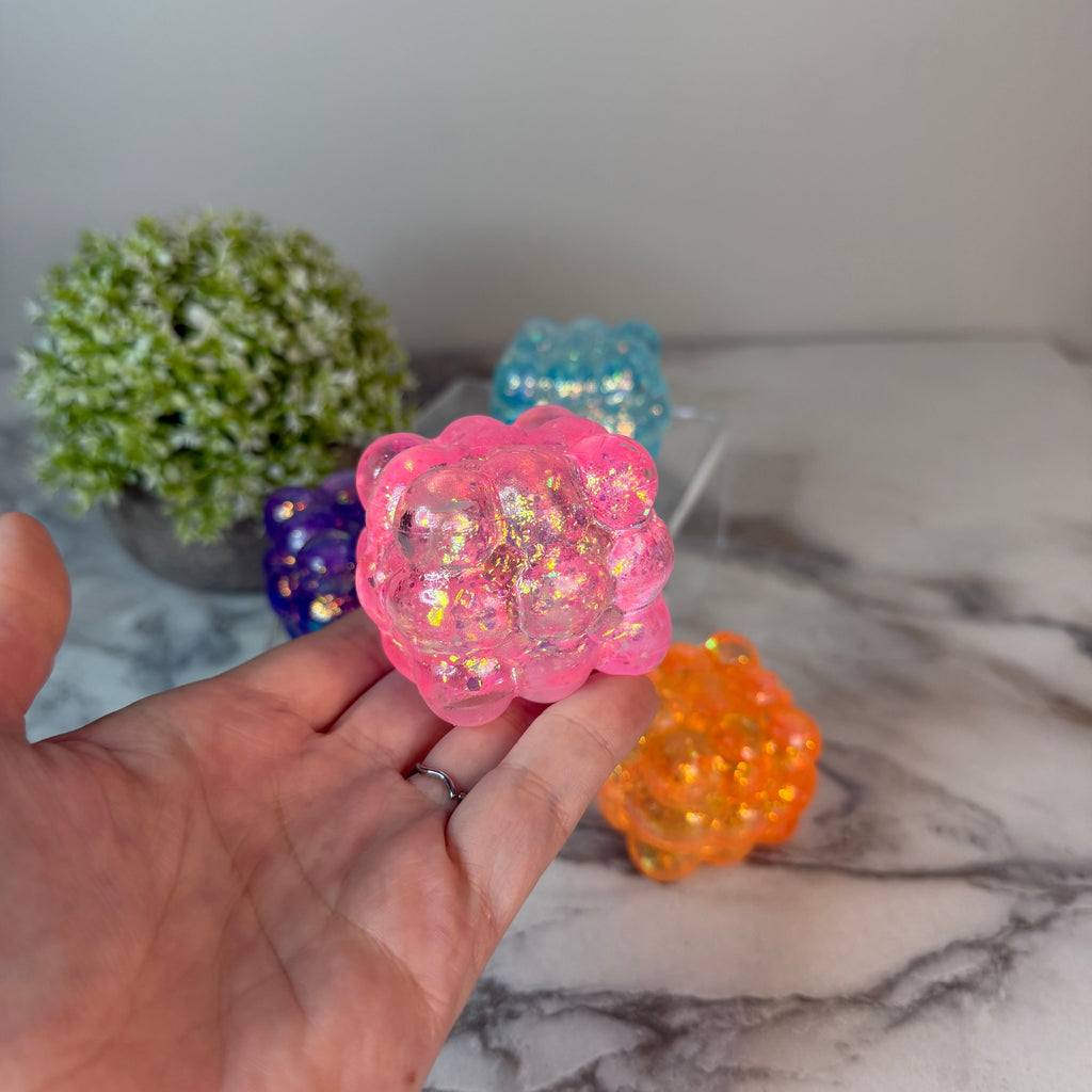 Squishy Toy - Smooth Nine Cube, Glitter