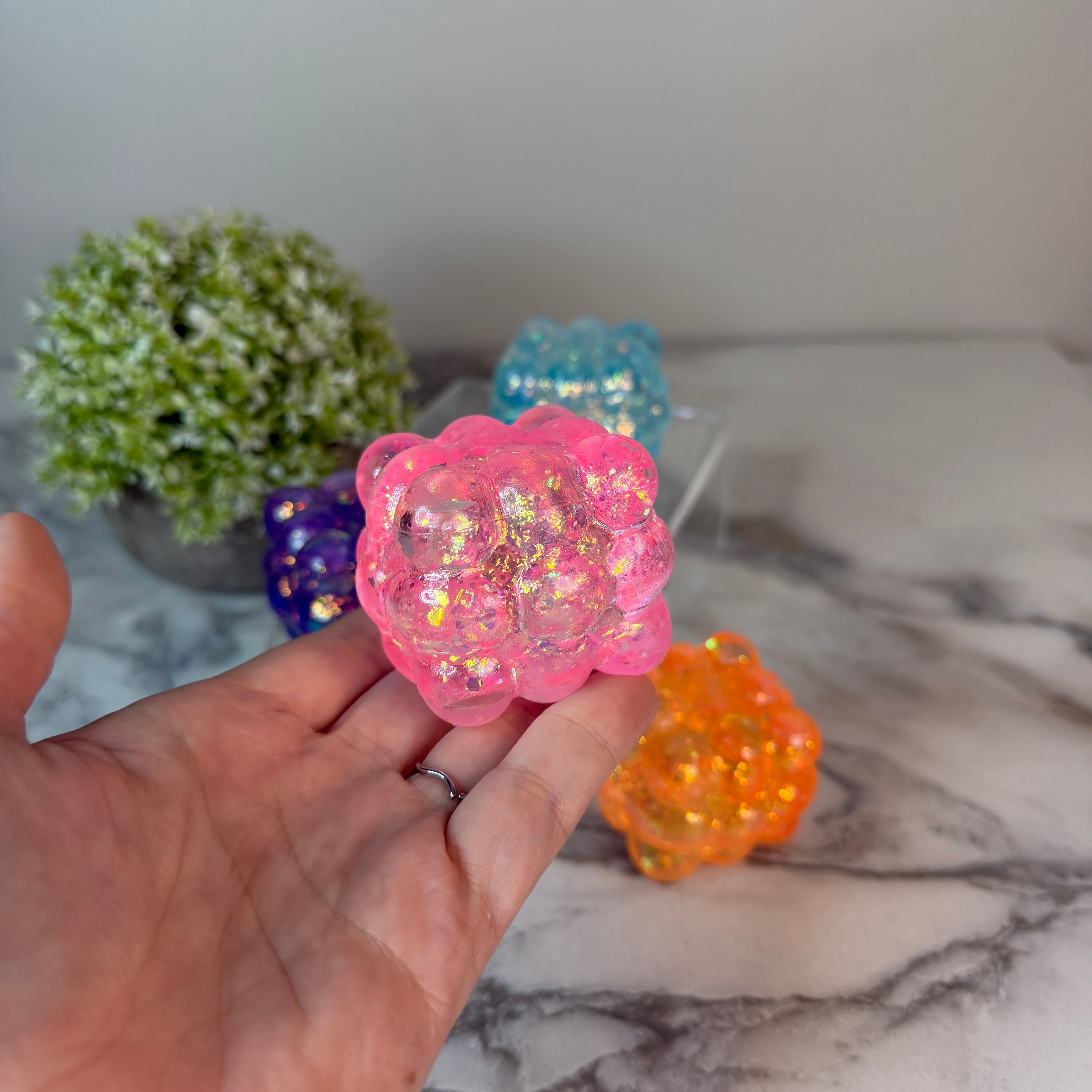 Squishy Toy - Smooth Nine Cube, Glitter
