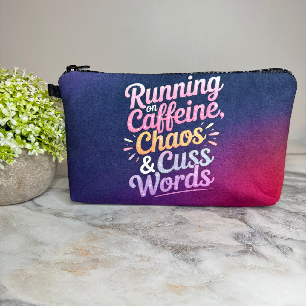Pouch - Humor Adult, Caffeine Chaos Cuss Words