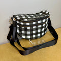 The Roni Nylon Crossbody - Black White Plaid