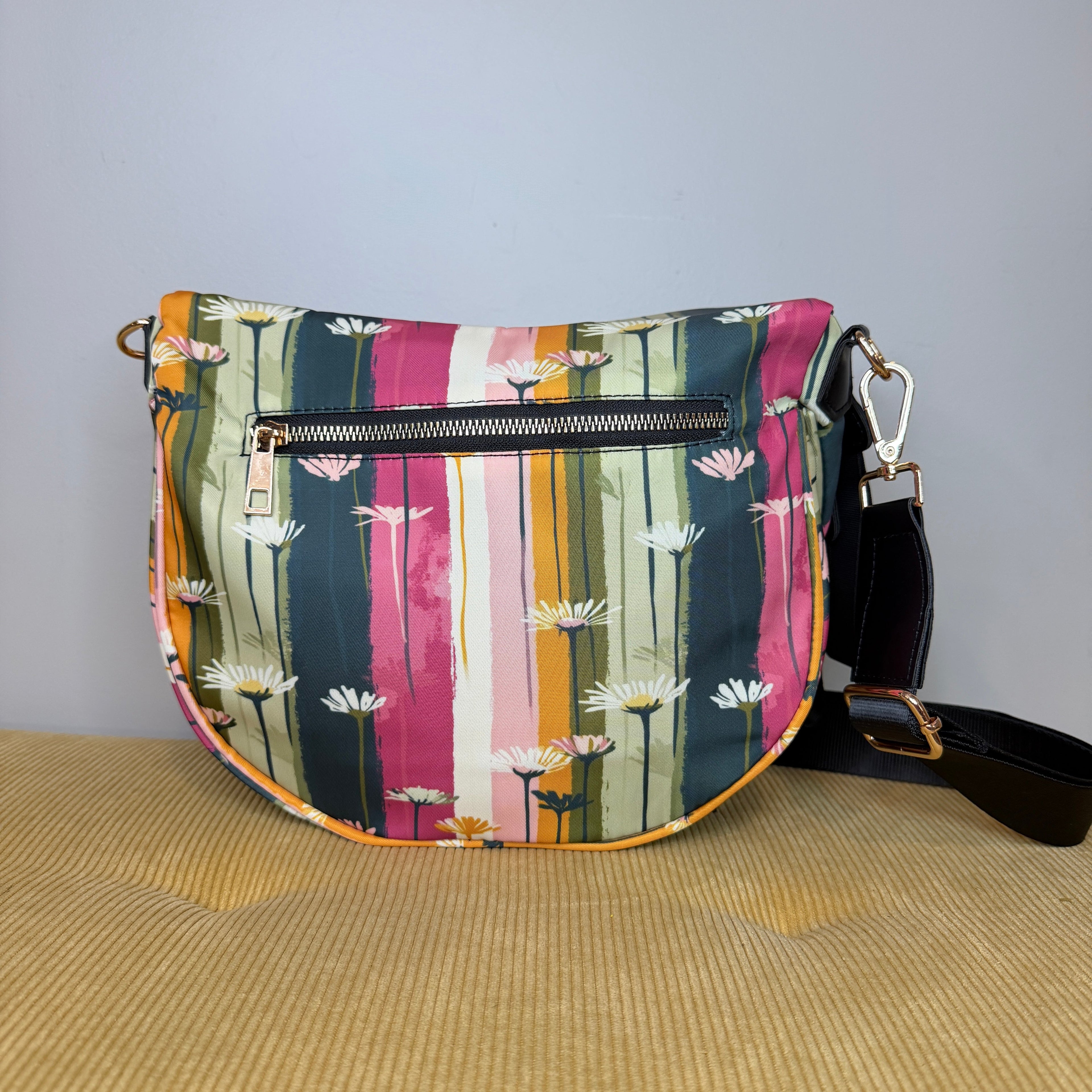 The Roni Nylon Crossbody - Daisy Stripe