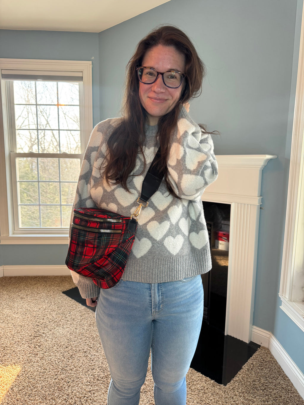 The Roni Nylon Crossbody - Red Plaid