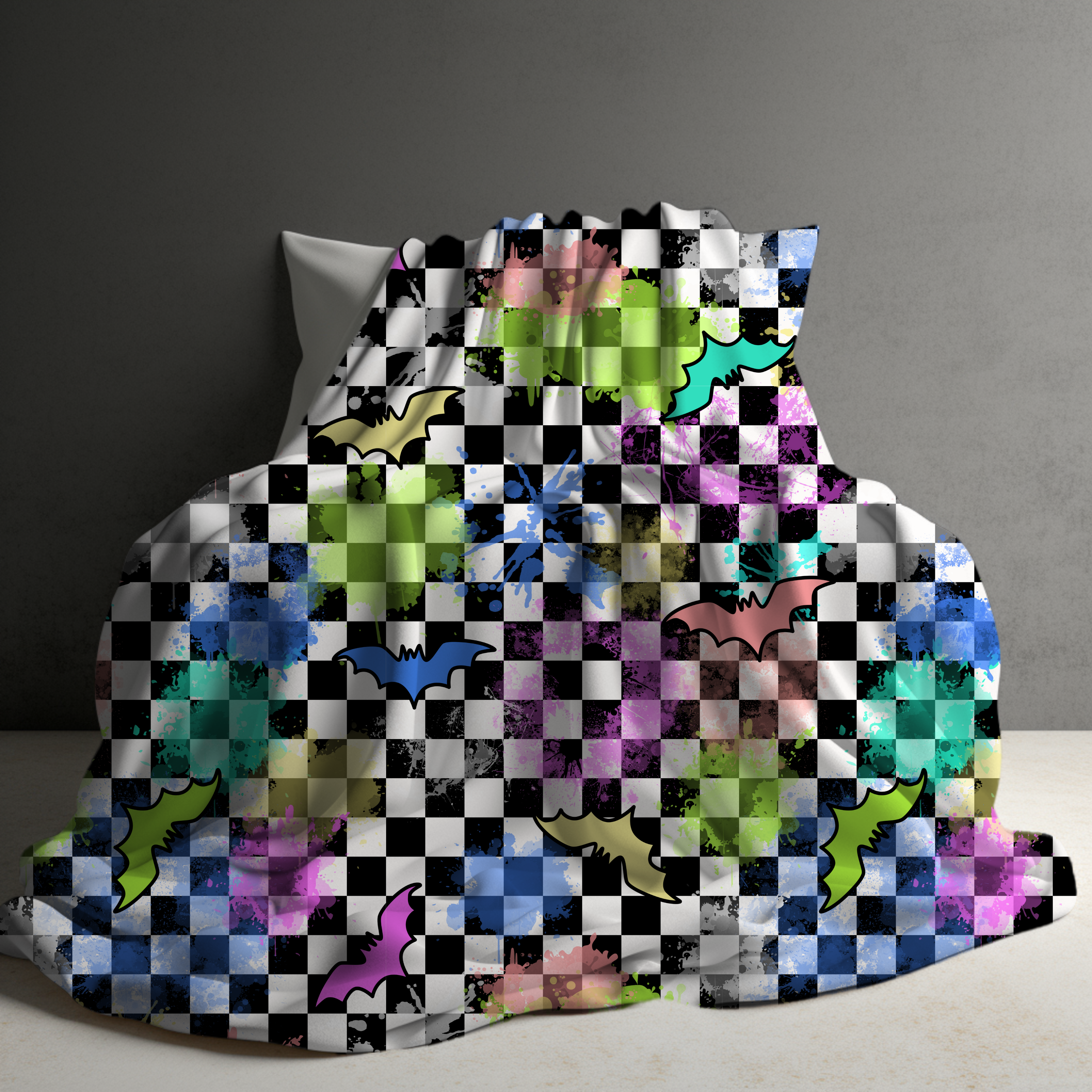 Blanket Halloween #24 - Rainbow Bat Checker - PREORDER ends 7/25