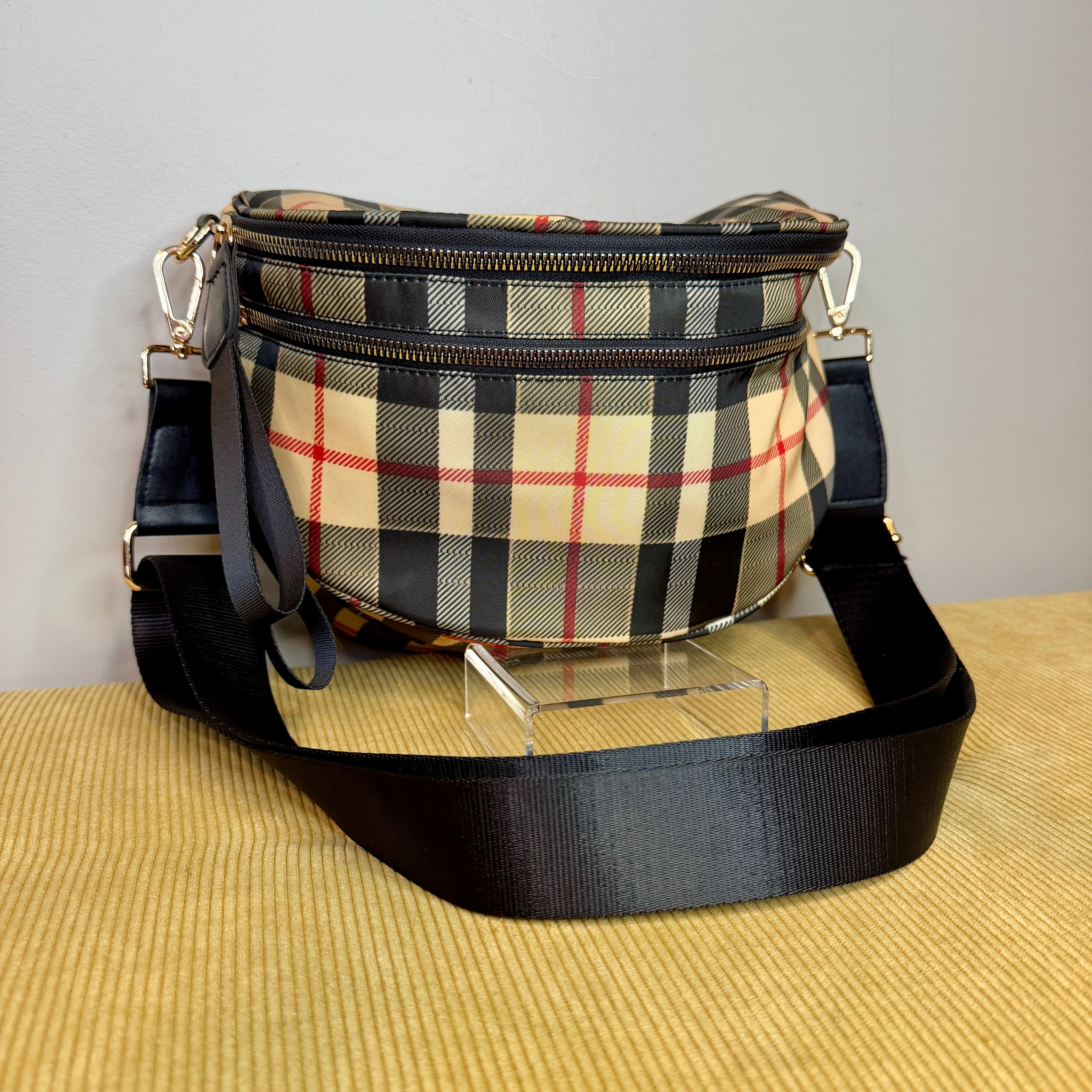 The Roni Nylon Crossbody - Famous Plaid - PREORDER