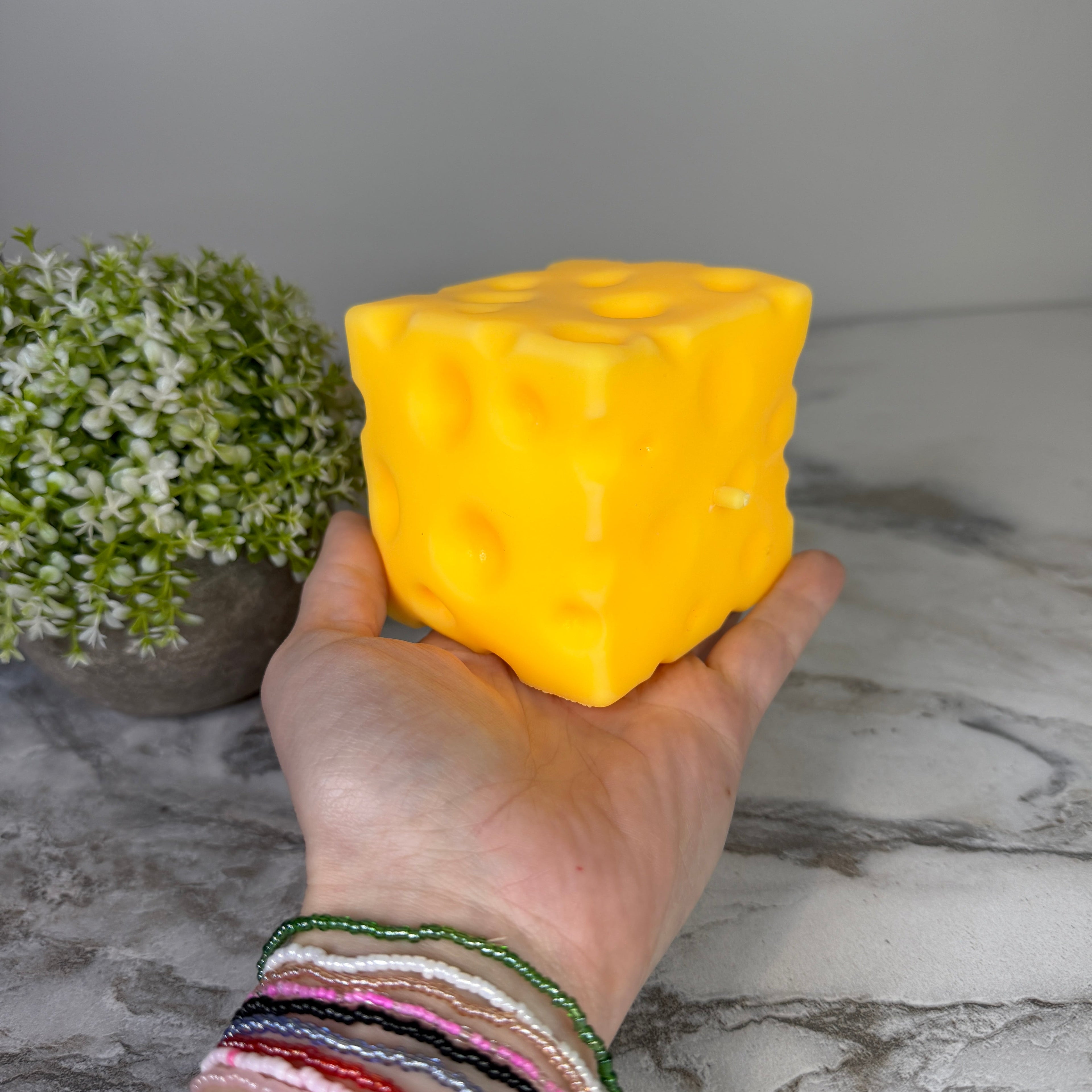 Stress Squishy Toy - Cheese Cube, Large