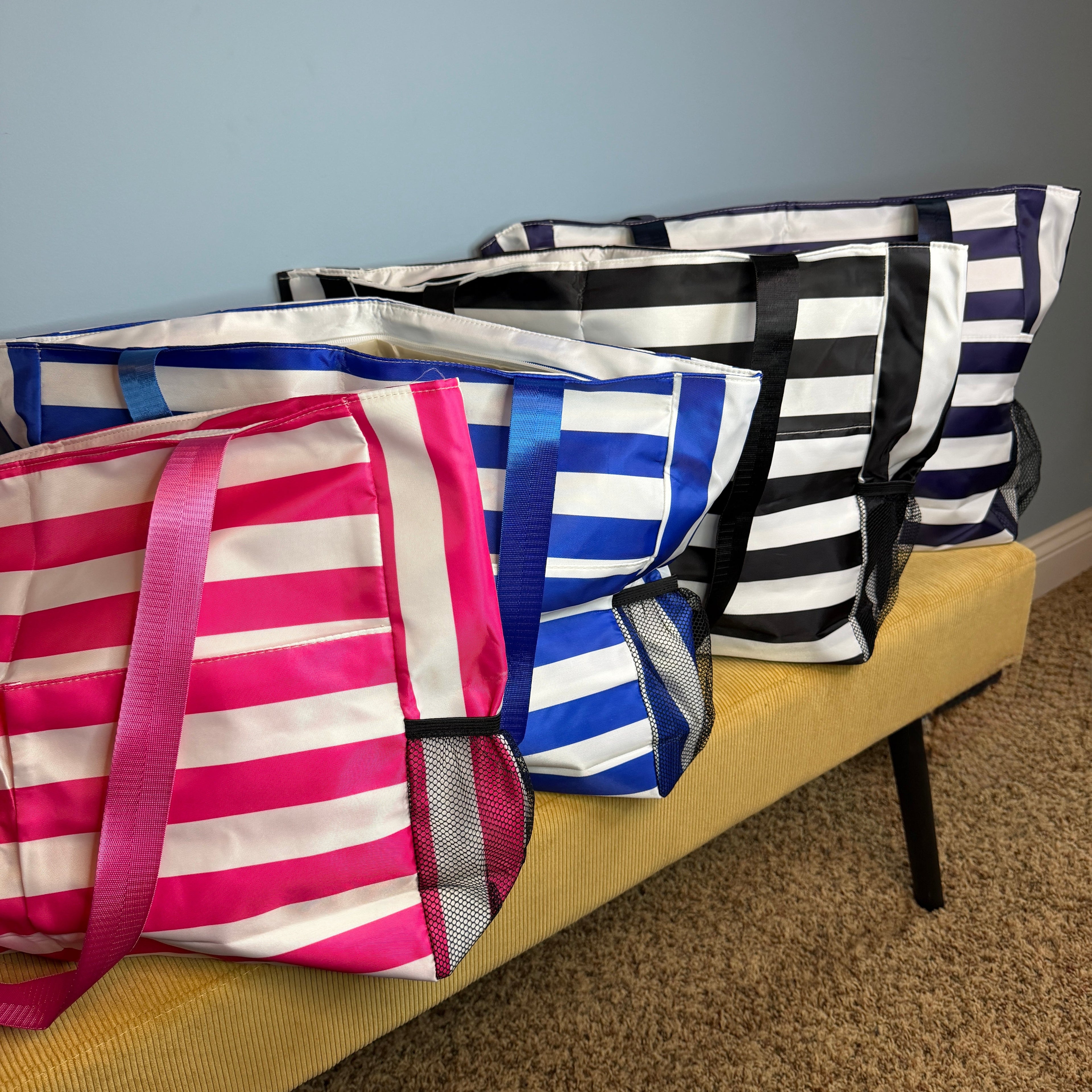 Tote Bag - Summer Stripes - Dark Blue