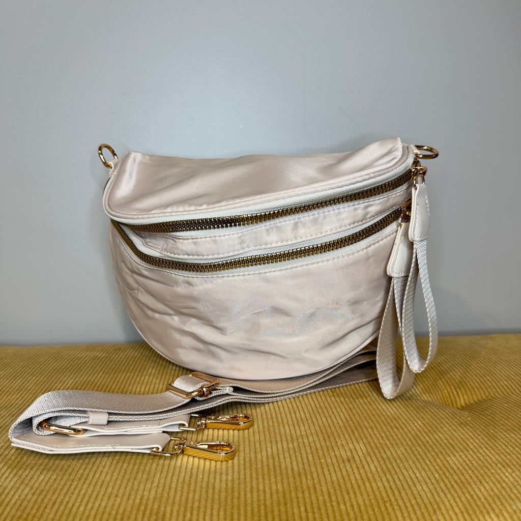 The Roni Nylon Crossbody - Solid Beige