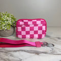 Rue - Nylon Wristlet Wallet - Hot Pink Check