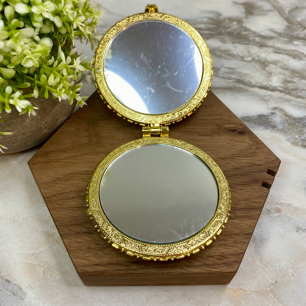 Compact Mirror - Blue Floral (by shape)