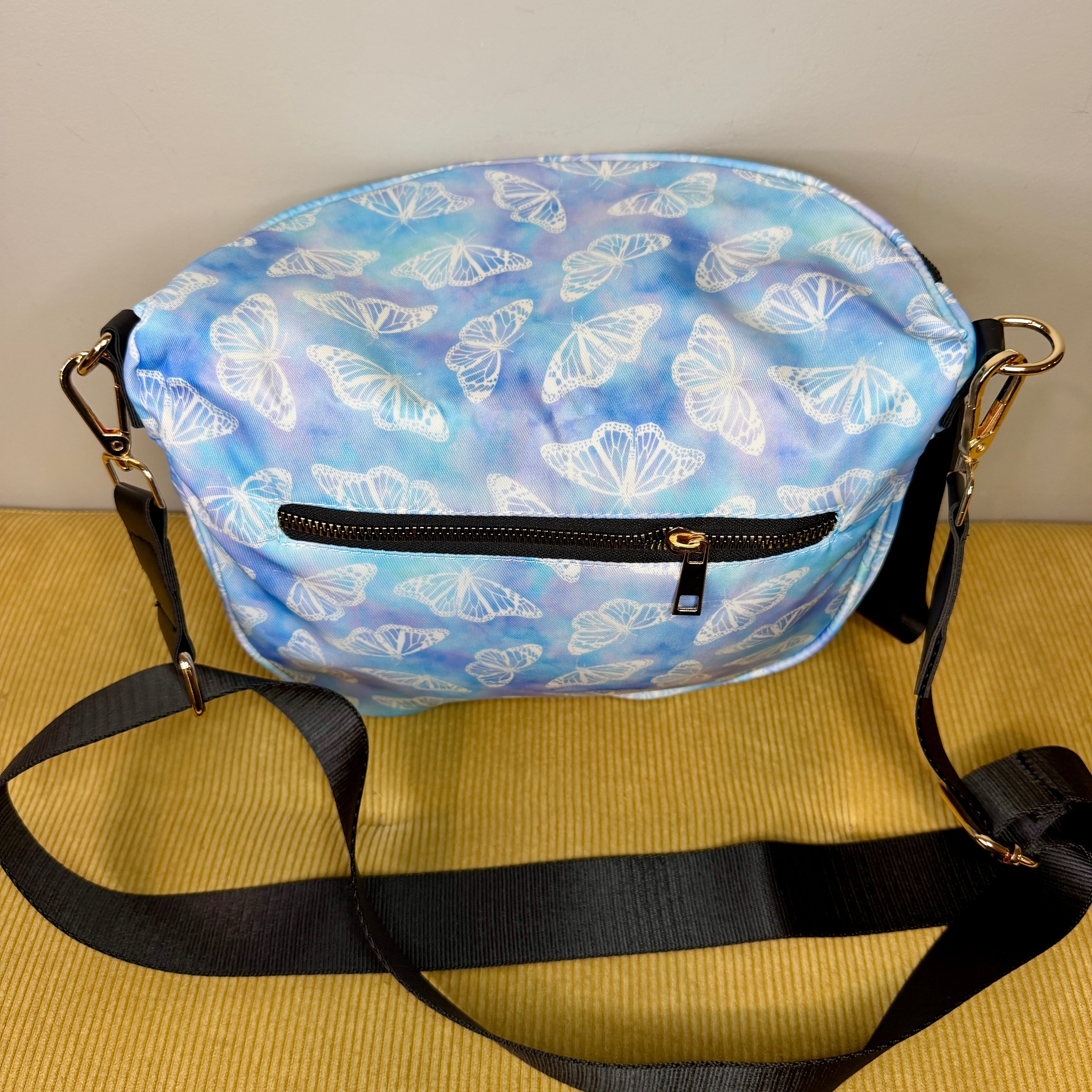 The Roni Nylon Crossbody - Butterfly Blue Purple