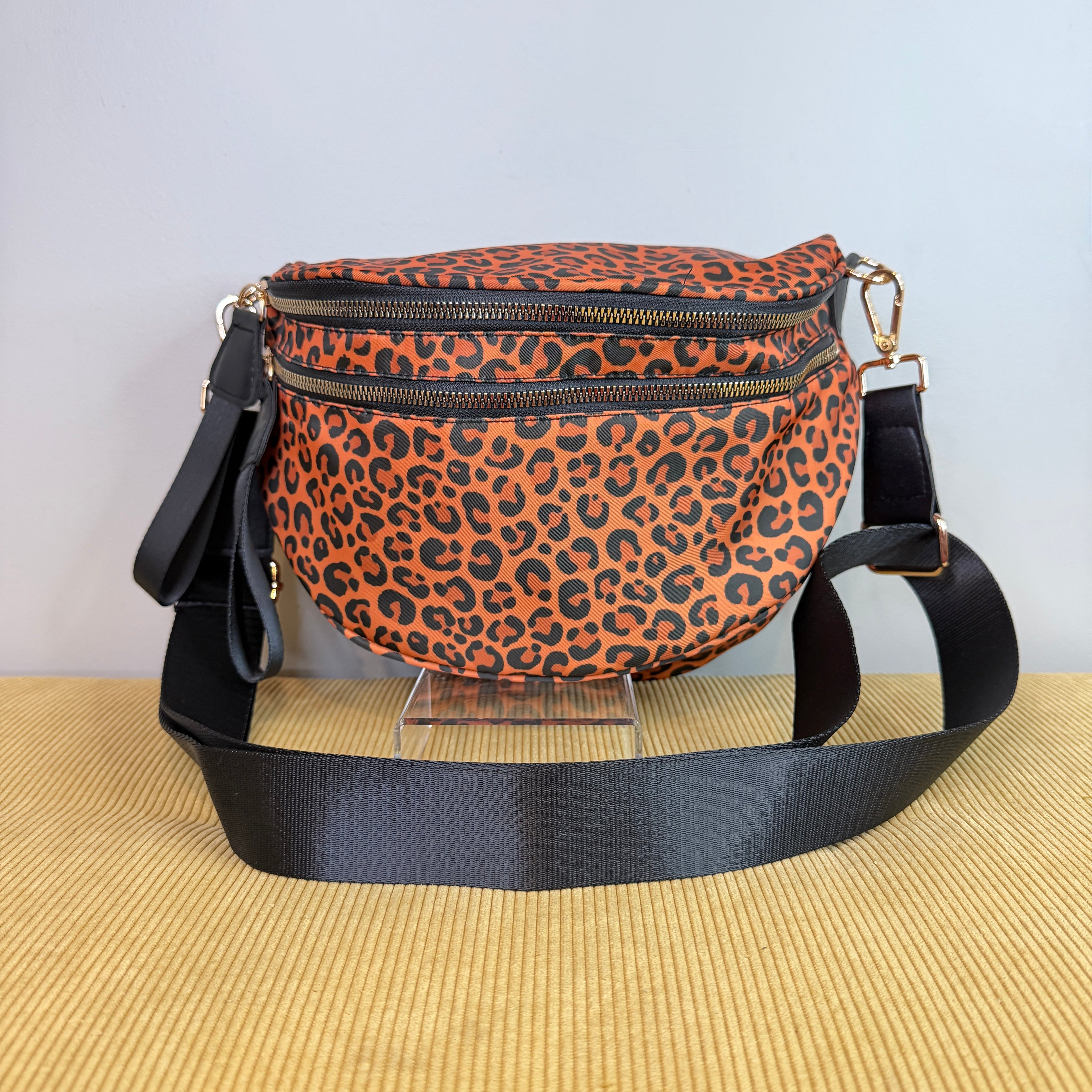 The Roni Nylon Crossbody - Caramel Animal