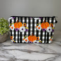 Pouch - Halloween Fall - Pumpkin Floral Plaid