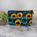 Pouch - Floral, Sunflower Teal & Yellow