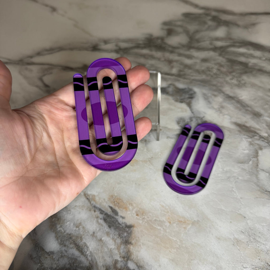 Jumbo Paperclip - Purple Crayon