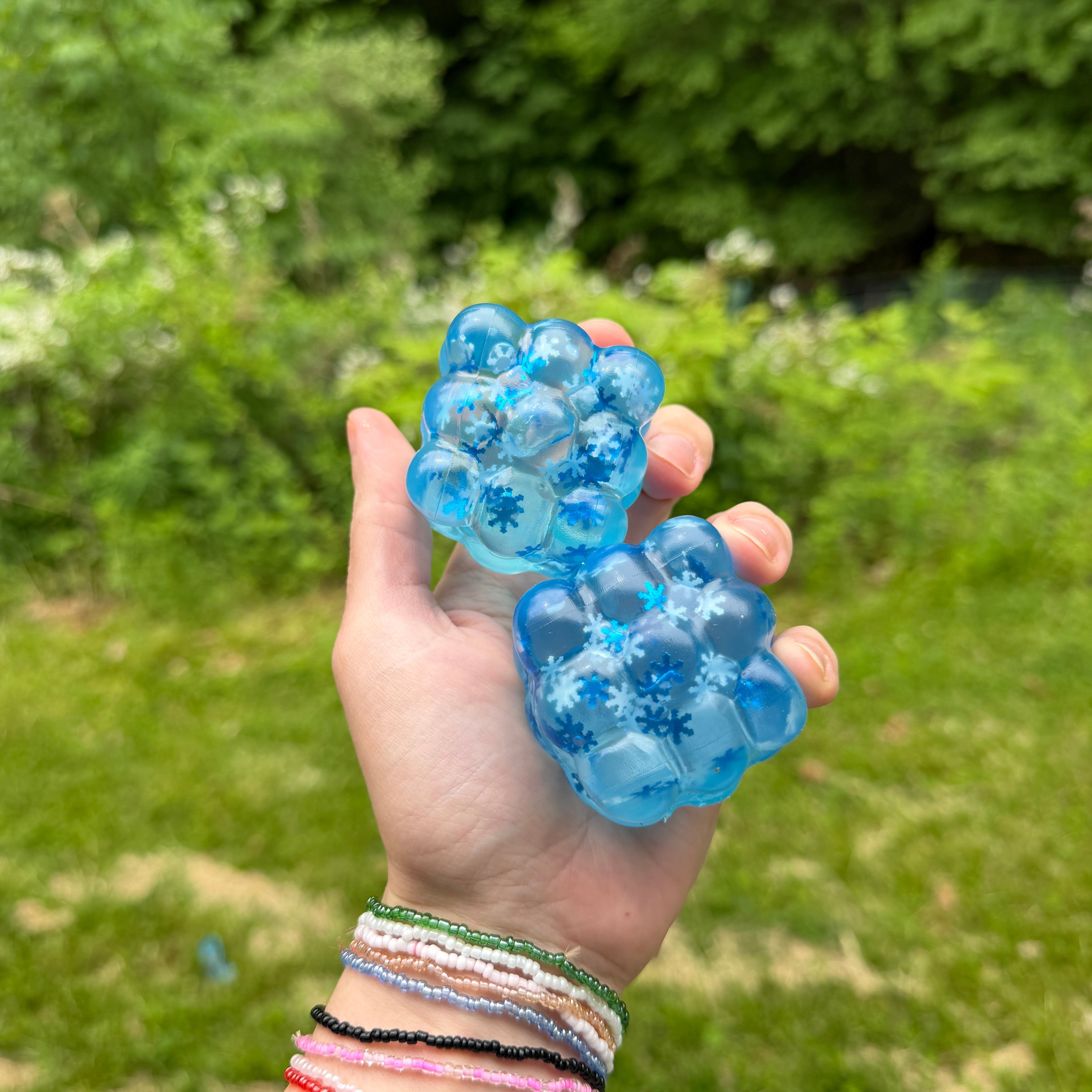 Squishy Toy - Blue Snowflake Nine Cube