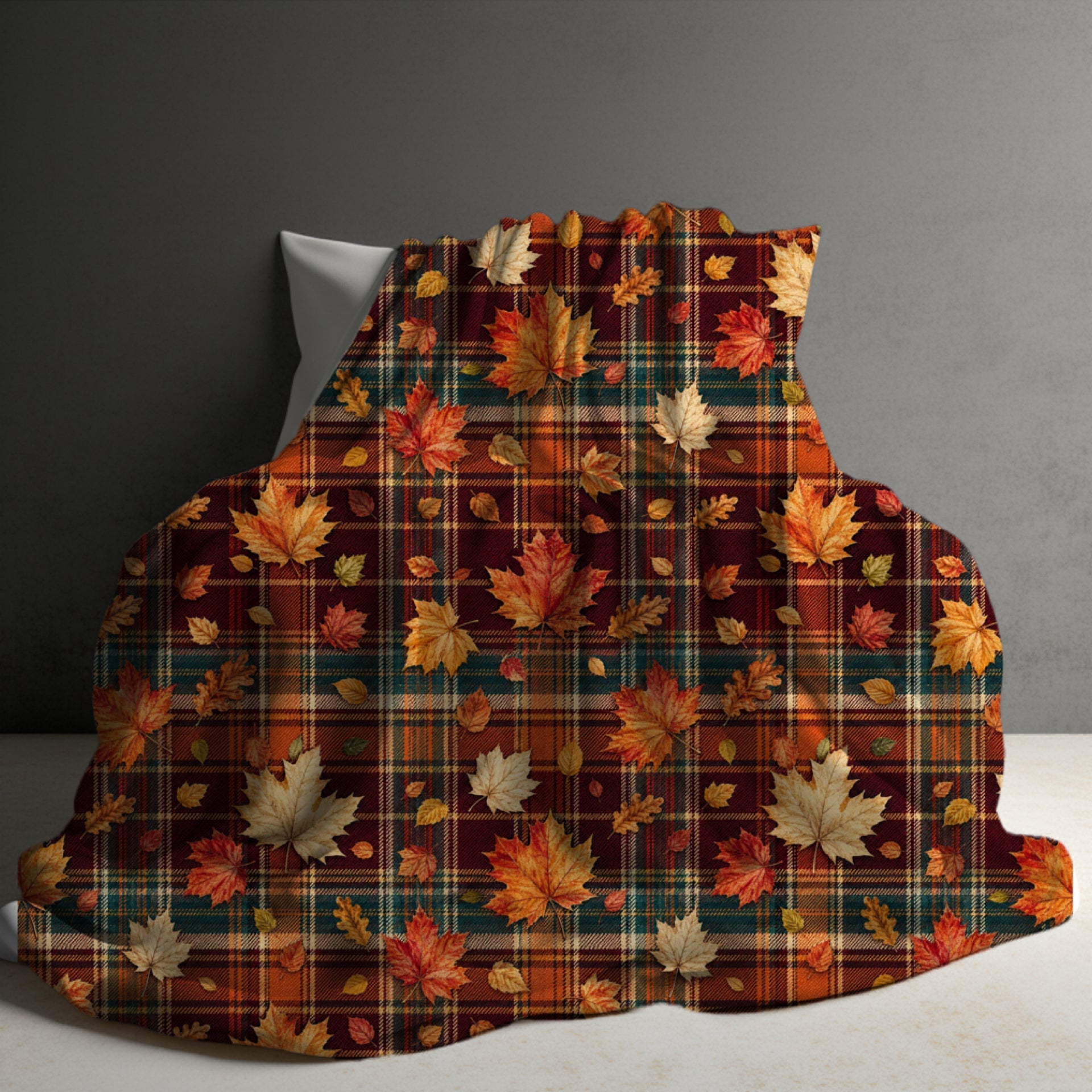 Blanket Halloween #3 - Plaid Leaves - PREORDER ends 7/25