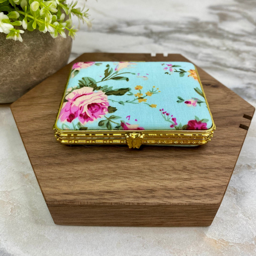 Compact Mirror - Blue Floral (by shape)