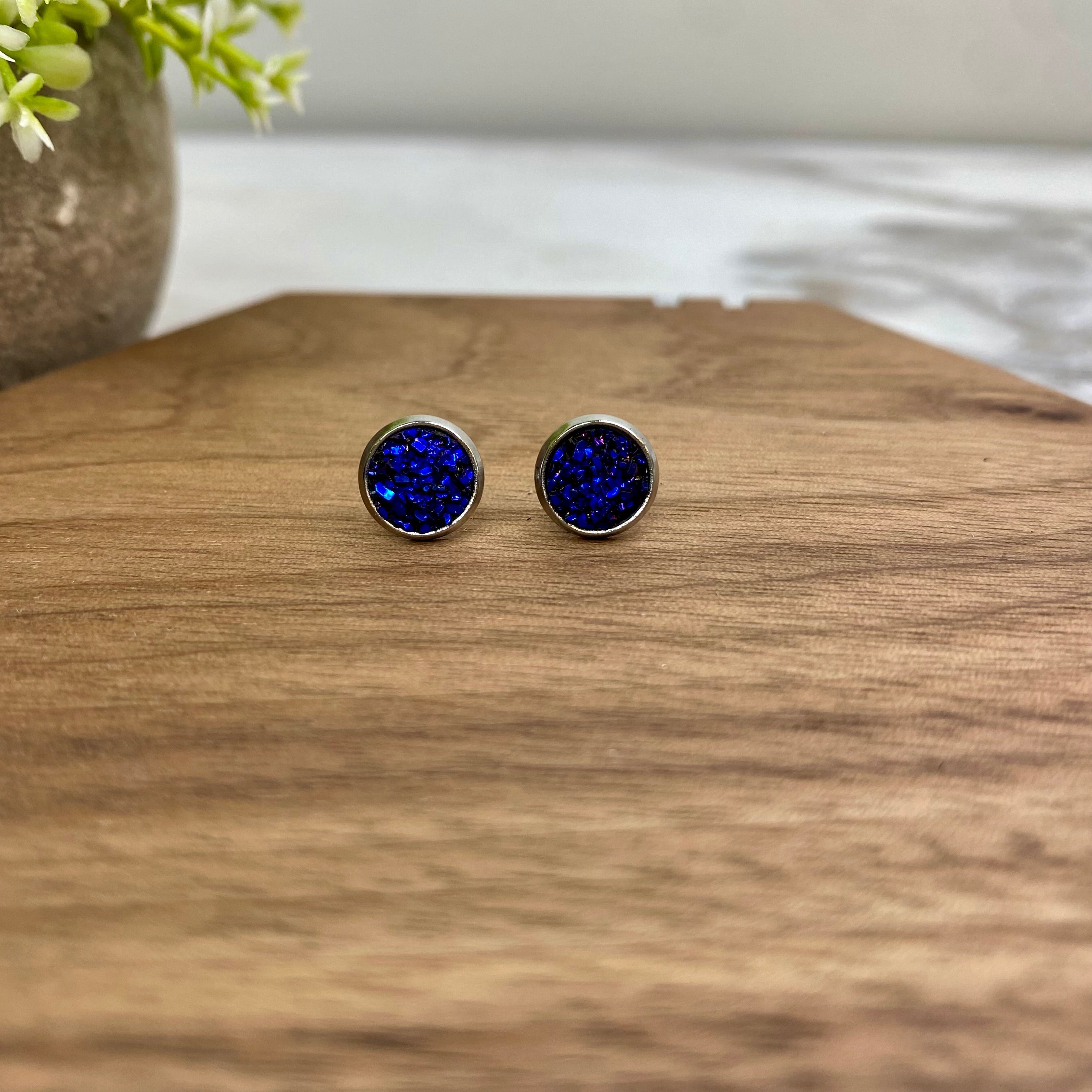 Druzy Stud Earrings - 8mm - #31