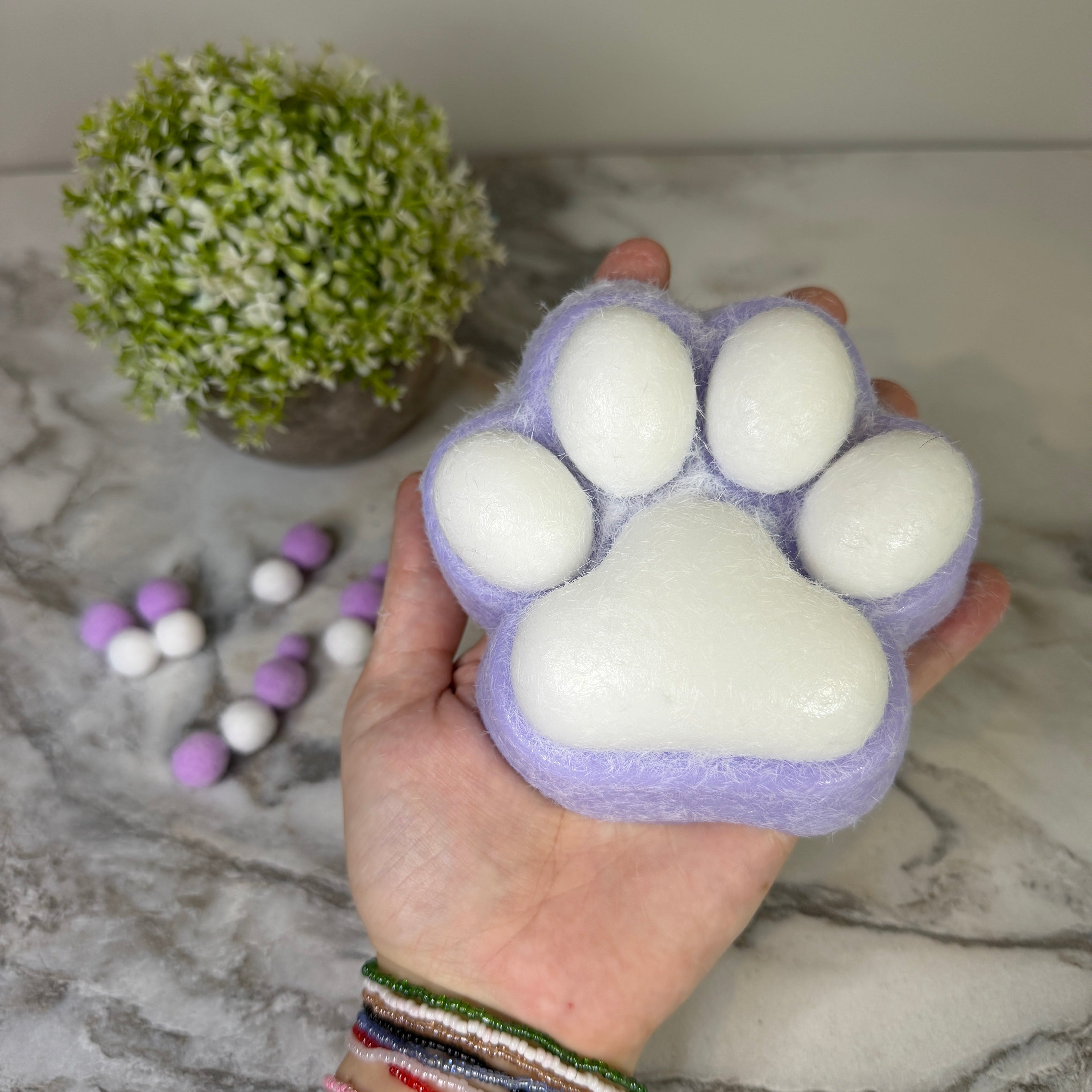 Squishy Toy - Giant Paw Taba - Purple White