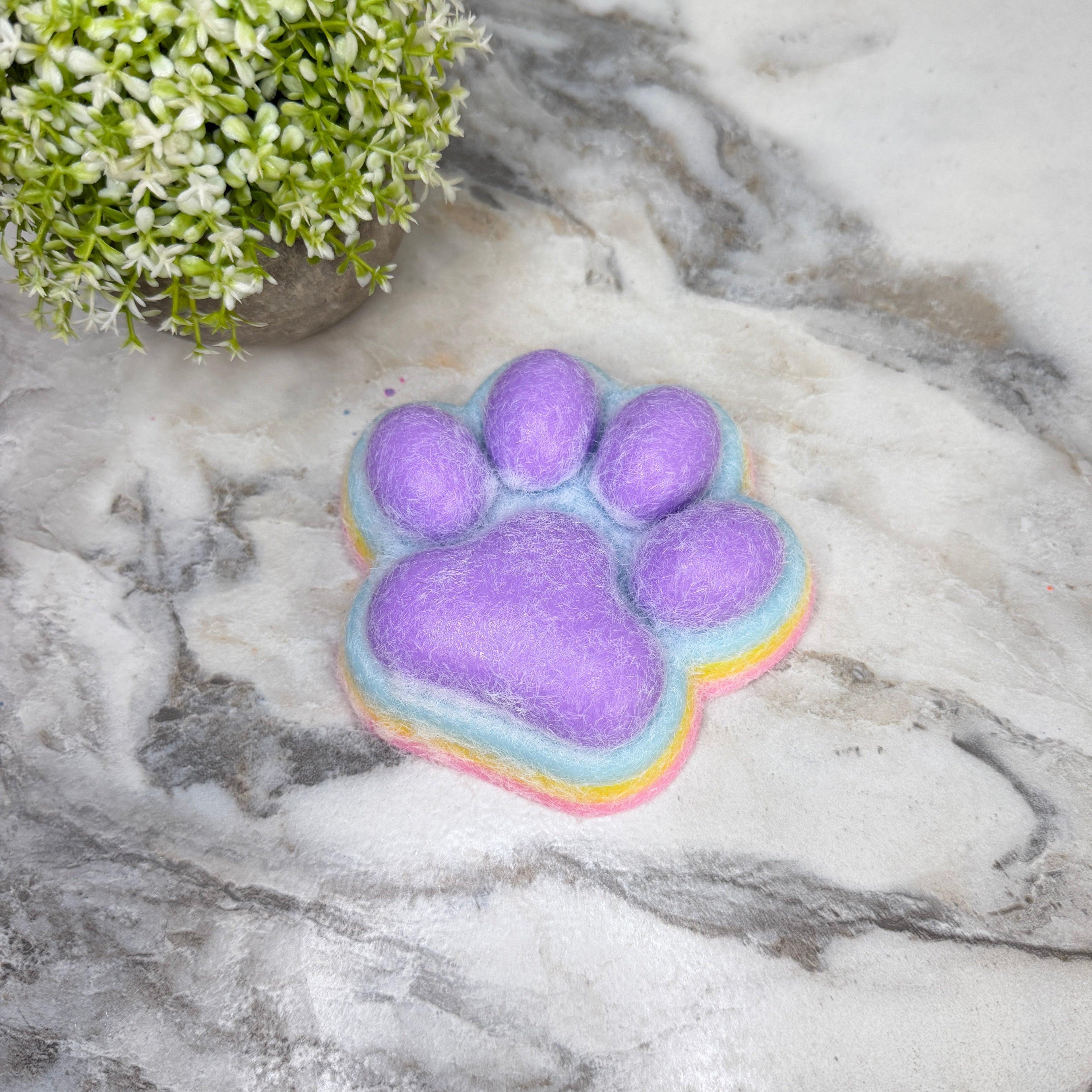 Squishy Toy - Giant Paw Taba - Rainbow Purple Paw