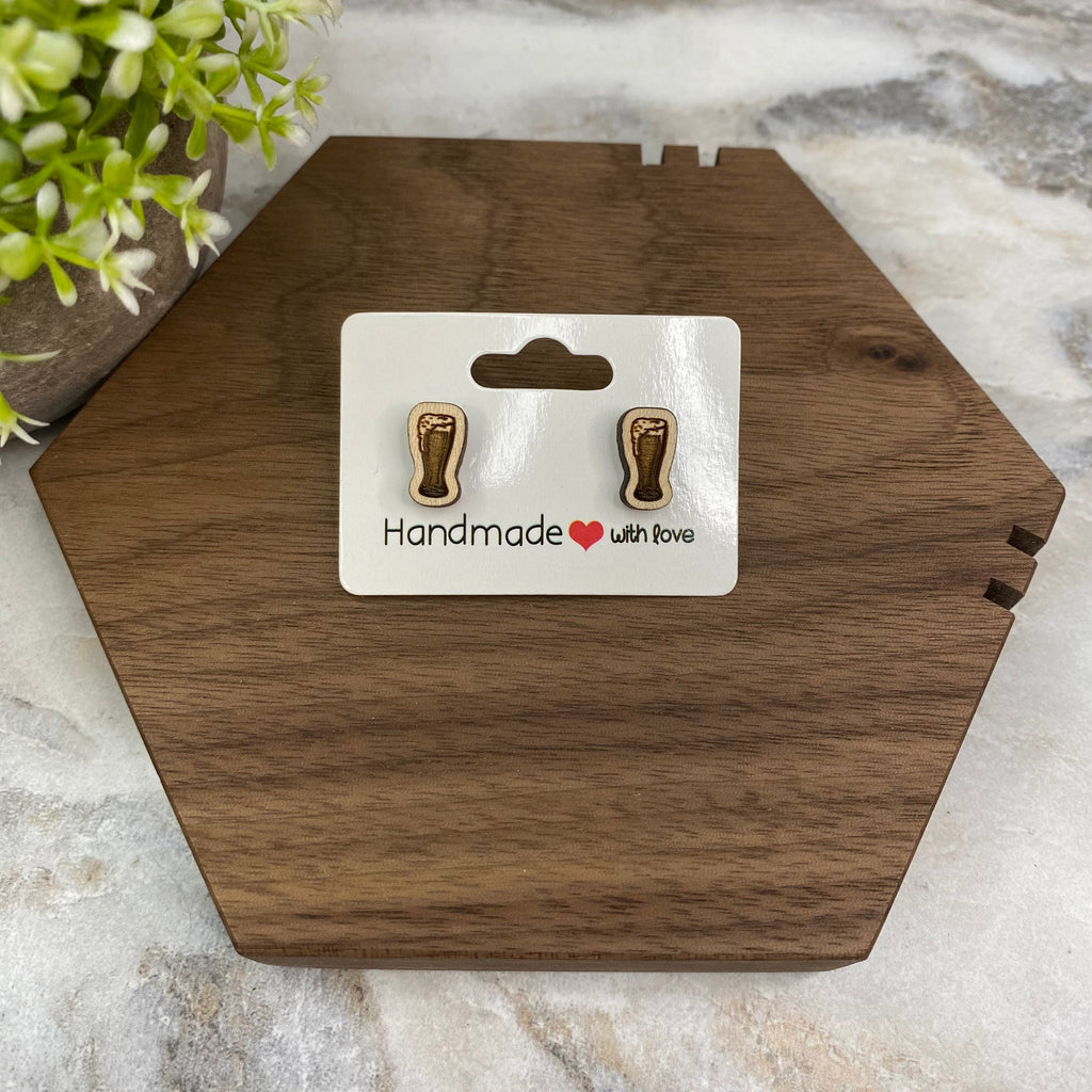 Wooden Stud Earrings - Mug #2