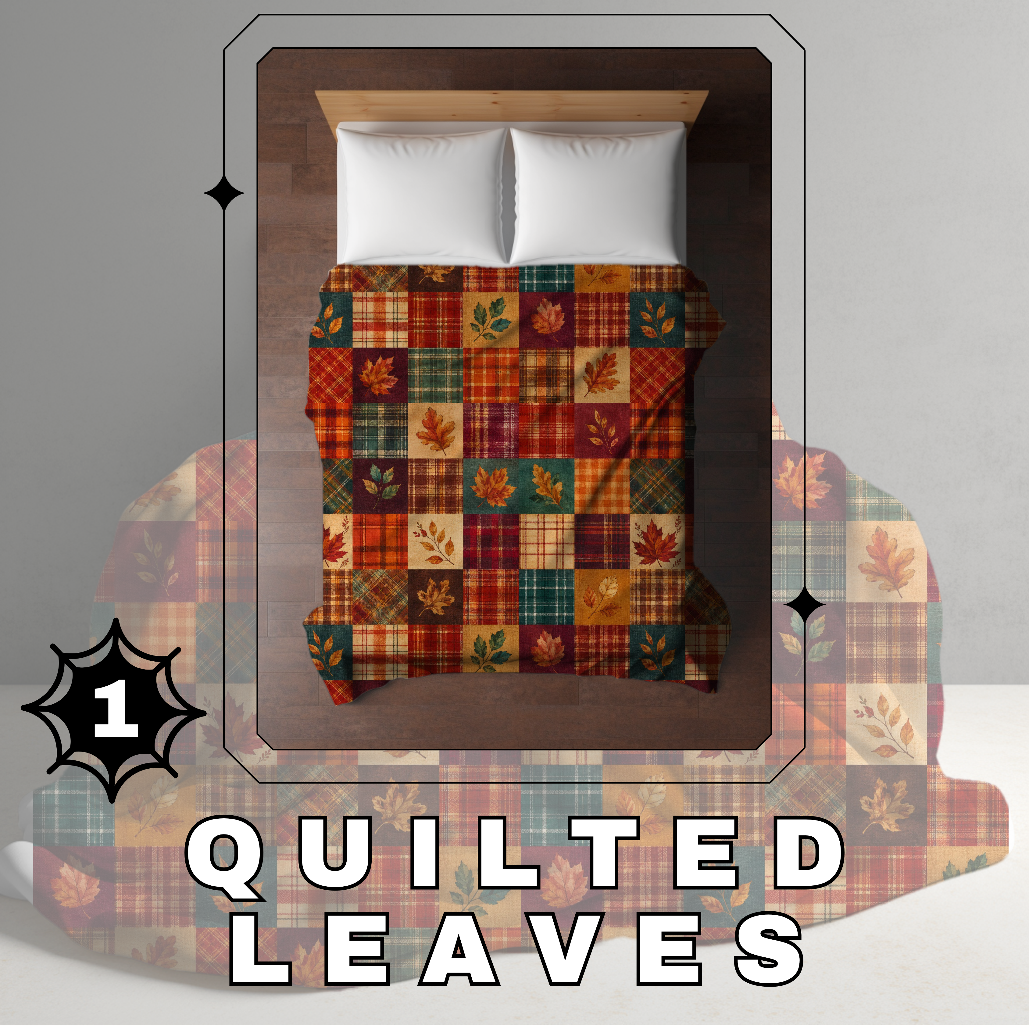 Blanket Halloween #1 - Quilted Leaves - PREORDER ends 7/25
