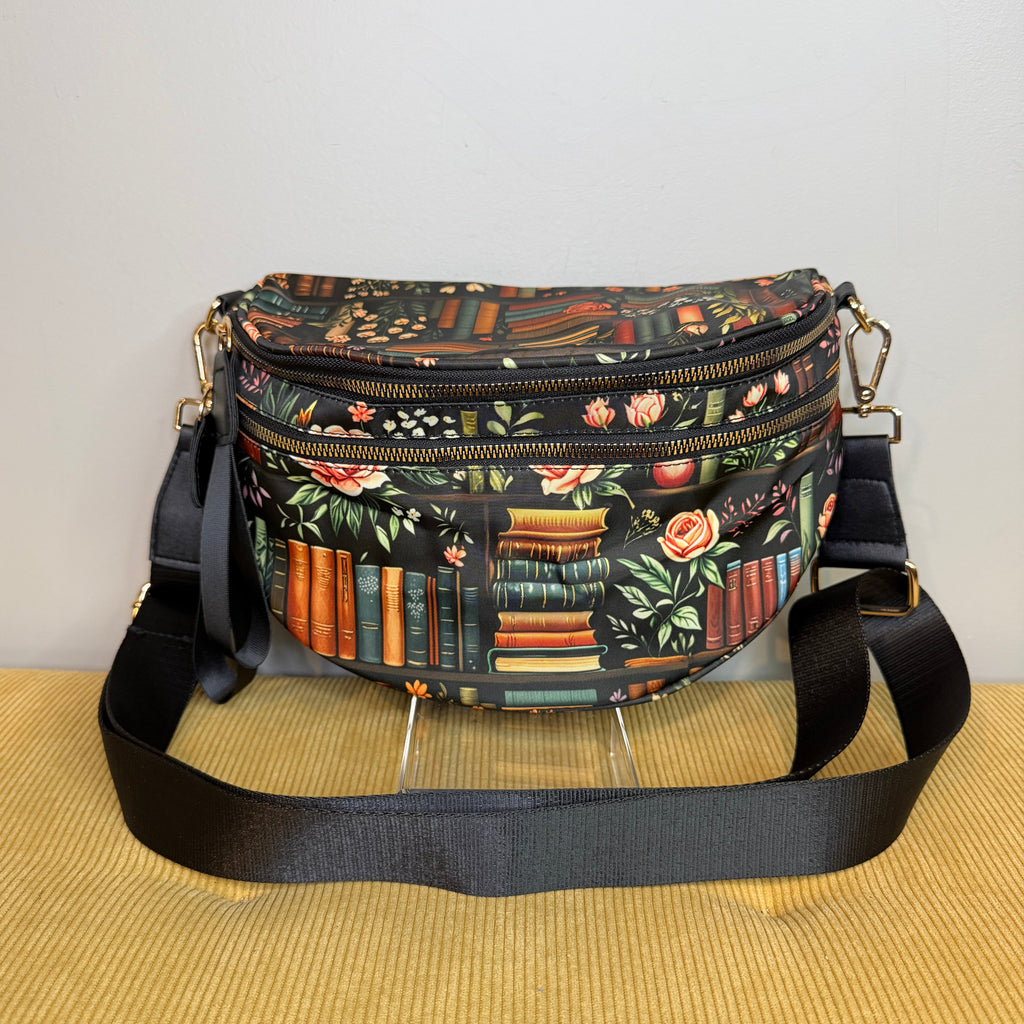 The Roni Nylon Crossbody - Book Shelf Floral Rose