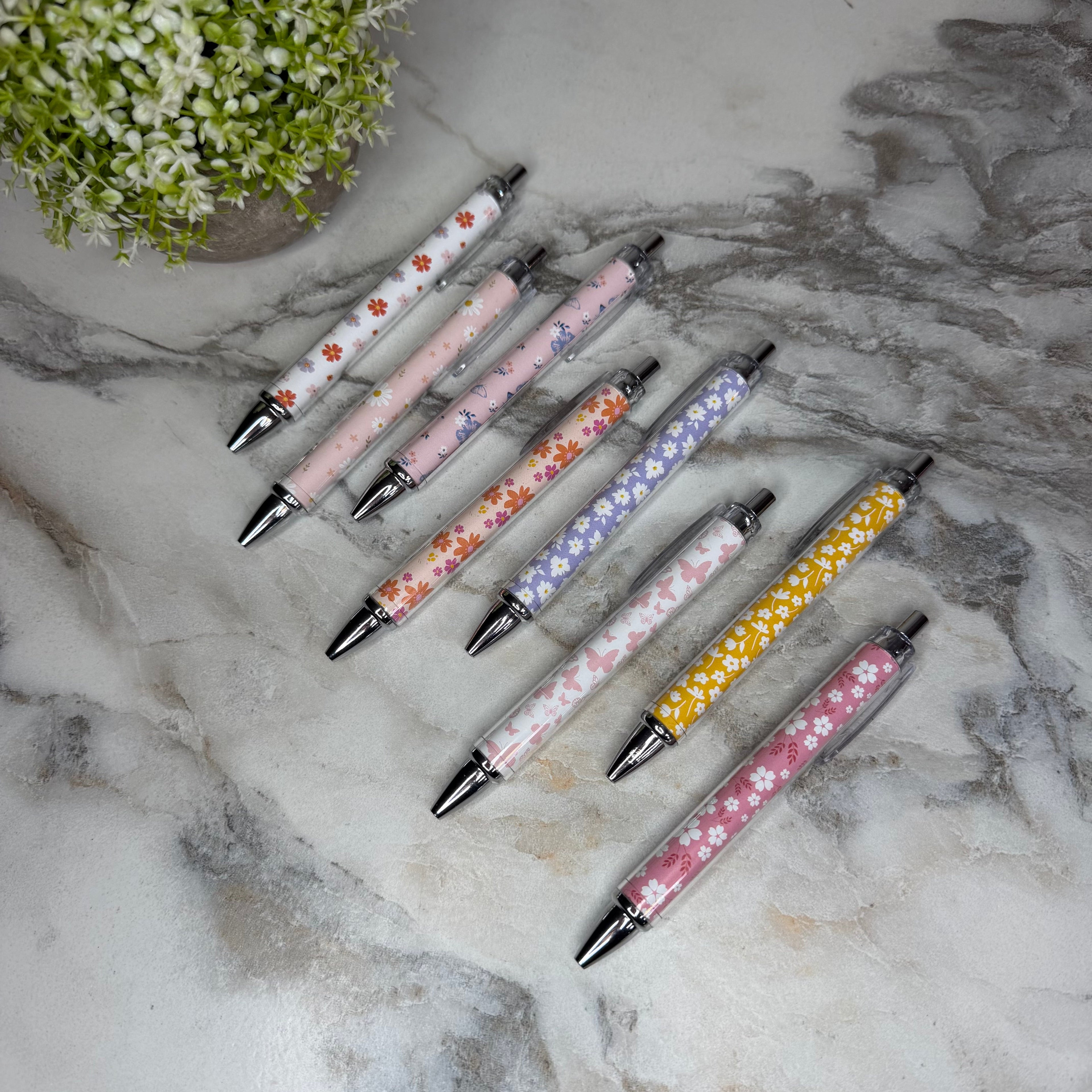 Pen - Clear Design Daisy Floral