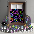 Blanket Halloween #11 - Skull Check Floral Star - PREORDER ends 7/25