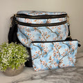 Bundled Set - Roni & Pouch - Floral Ice Blue Cherry Blossom