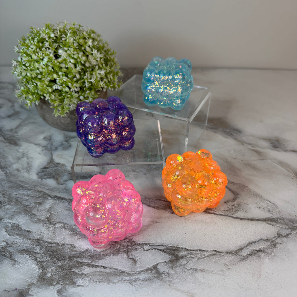 Squishy Toy - Smooth Nine Cube, Glitter