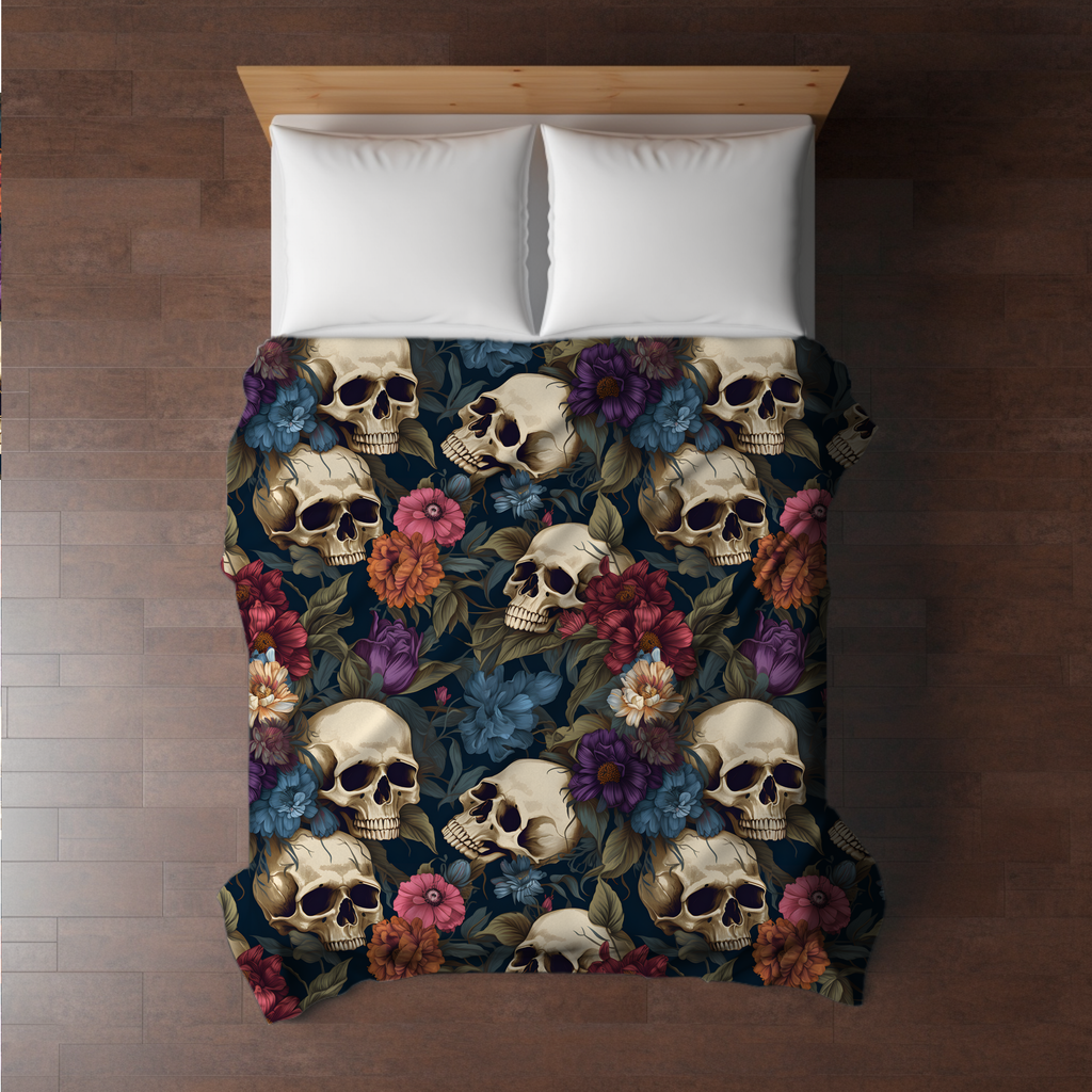 Blanket Halloween #9 - Floral Skull - PREORDER ends 7/25
