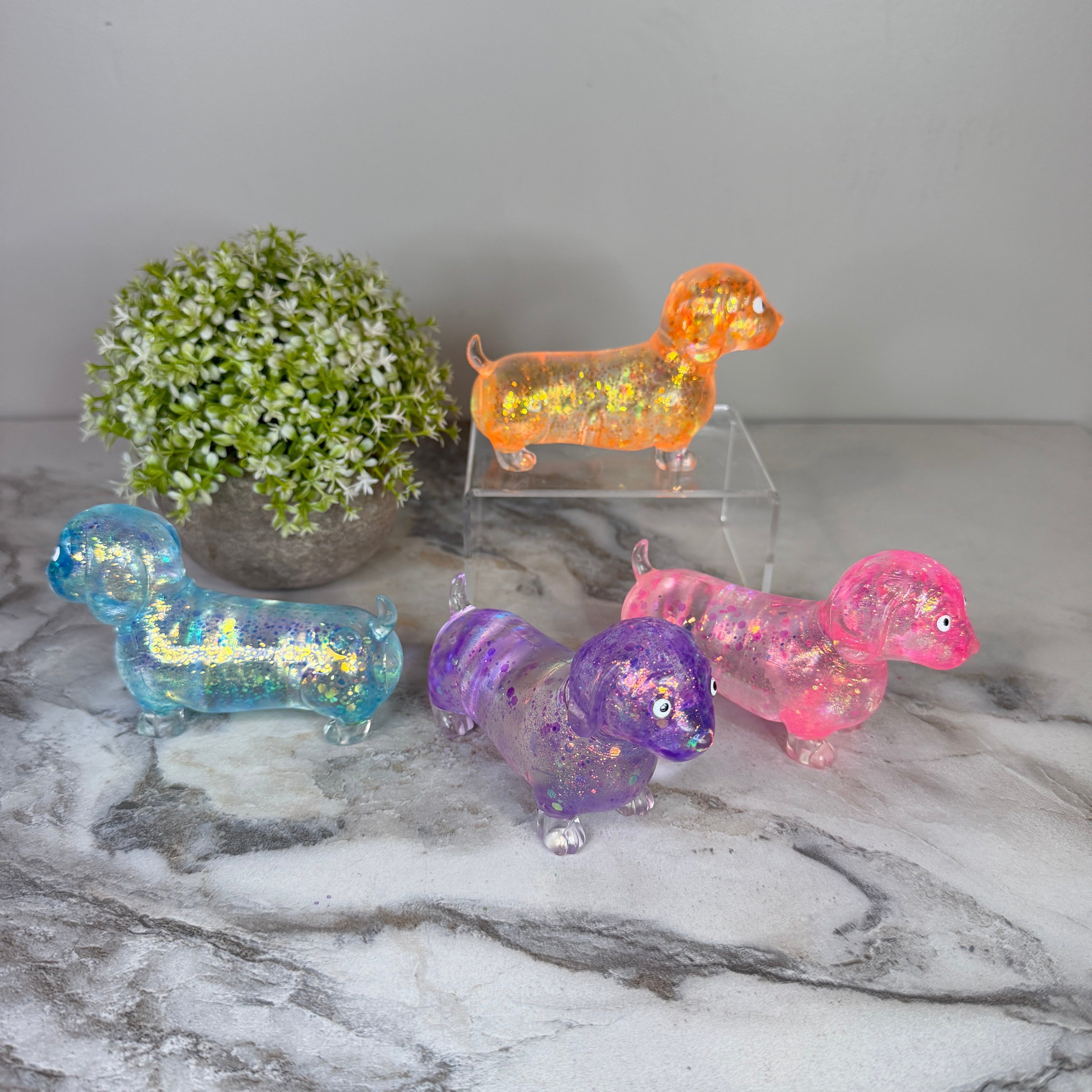Squishy Toy - Glitter Weiner Dog