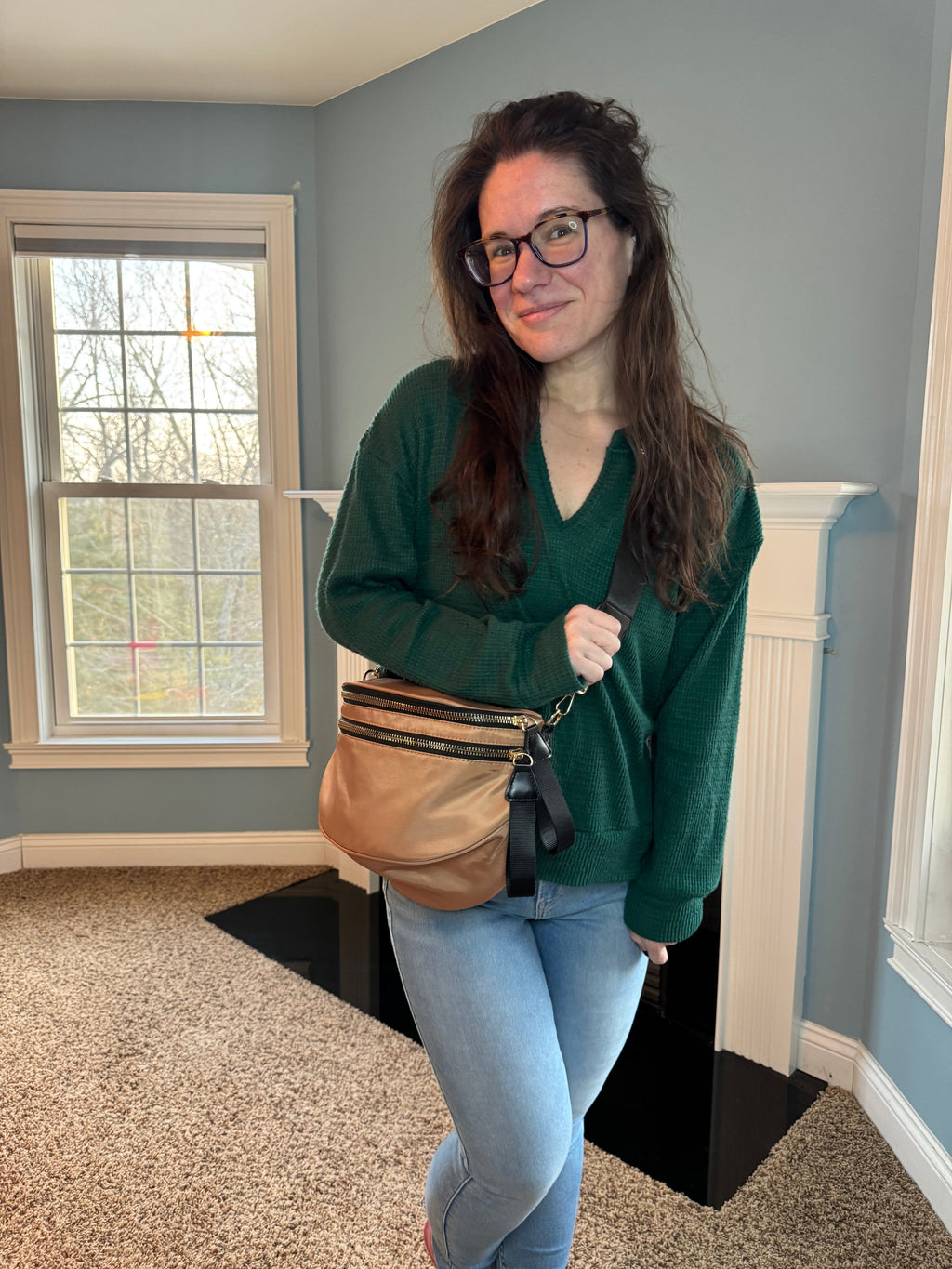 The Roni Nylon Crossbody - Bronze + Black