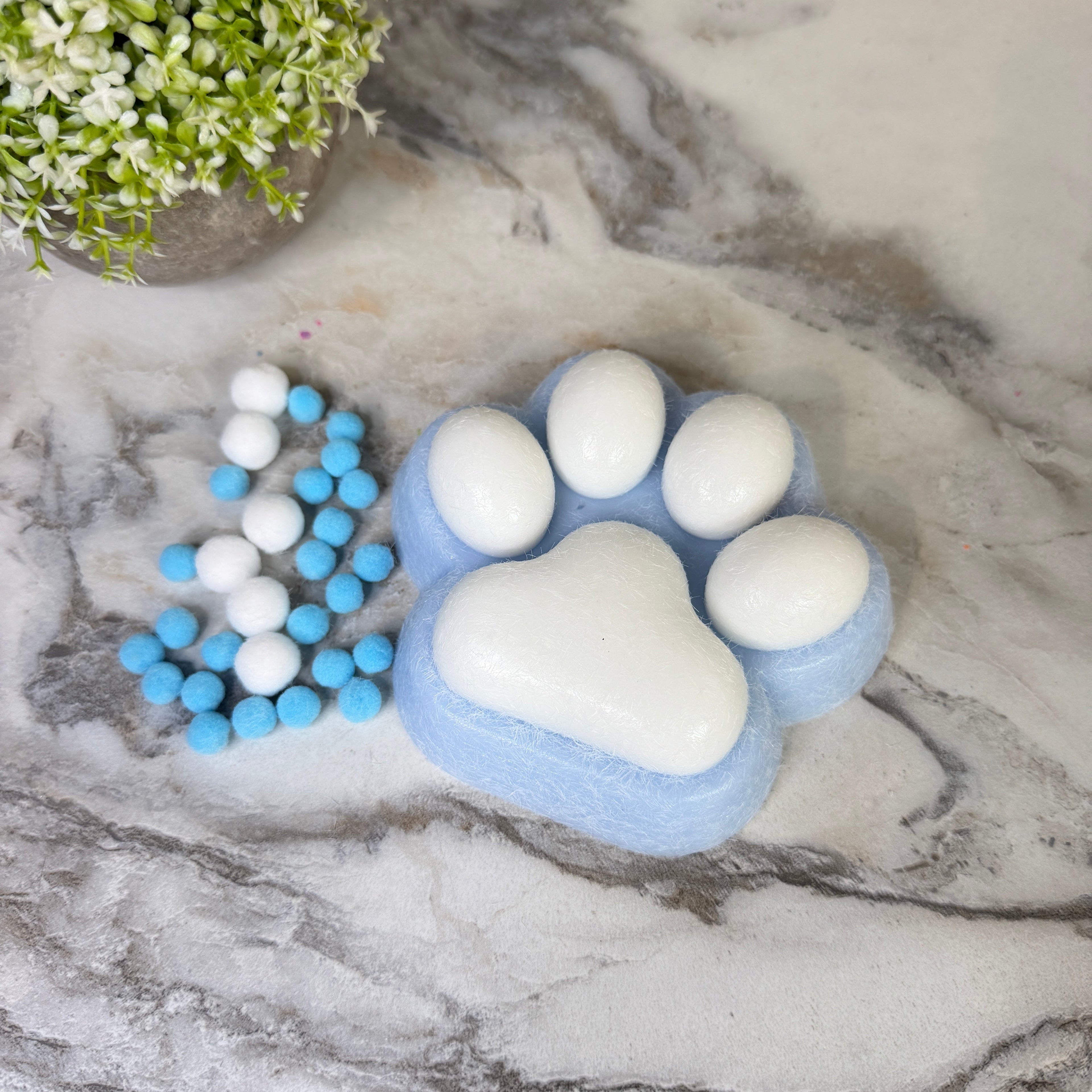Squishy Toy - Giant Paw Taba - Blue White