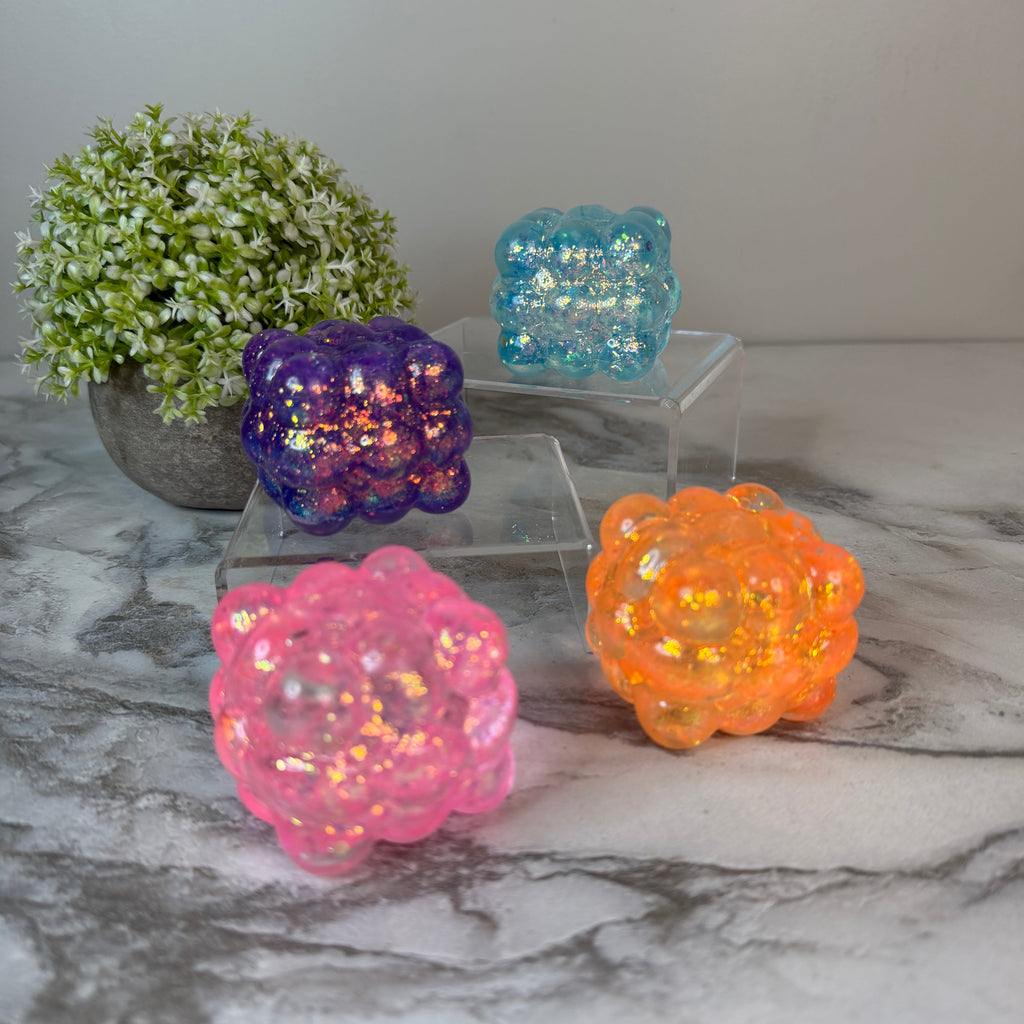 Squishy Toy - Smooth Nine Cube, Glitter