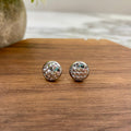 Druzy Stud Earrings - Mermaid 8mm - Silver