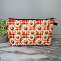 Pouch - Floral Orange Gingham Daisy
