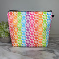 Pouch XL - Floral Rainbow Checker