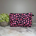 Pouch - Animal Print Heart on Black
