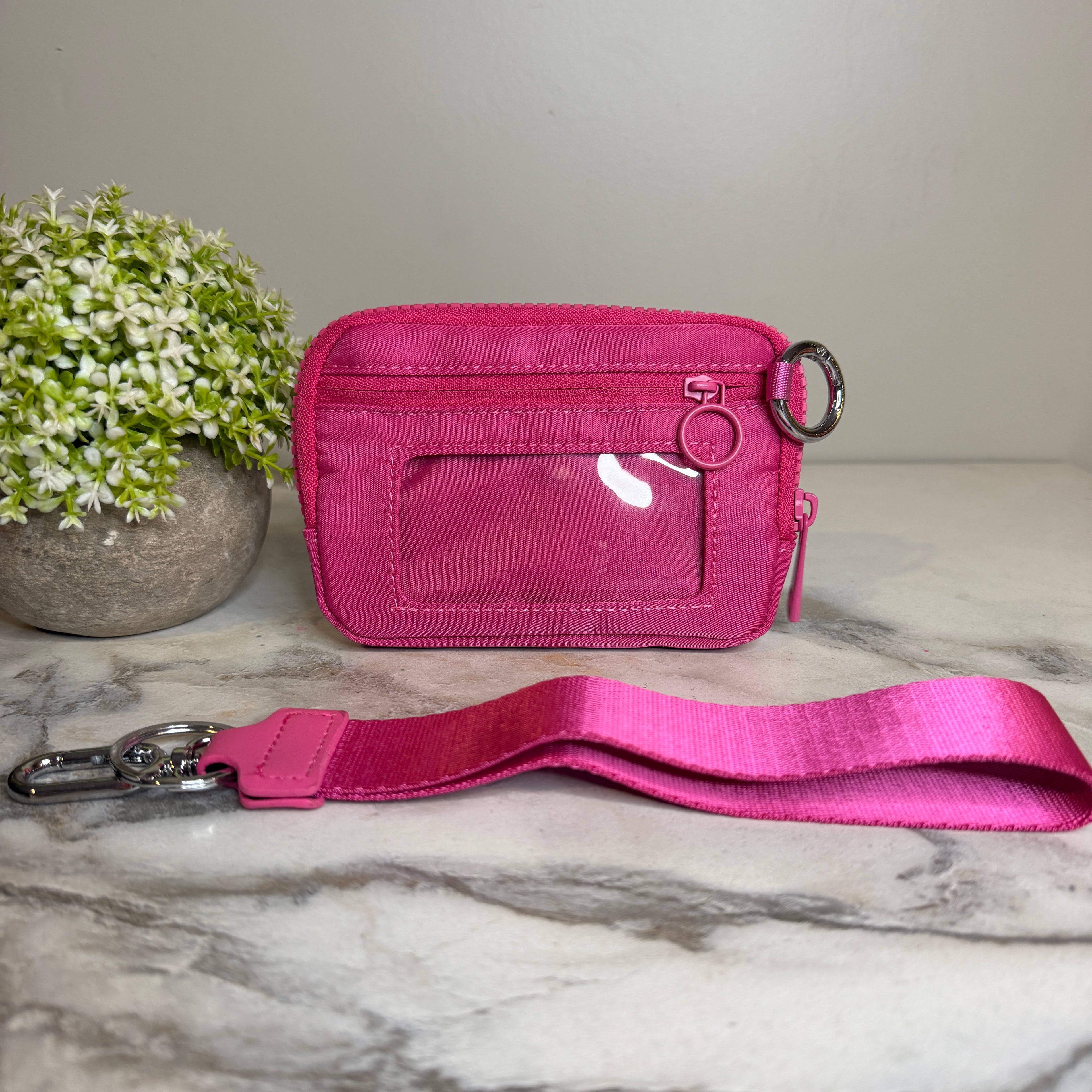 Rue - Nylon Wristlet Wallet - Hot Pink