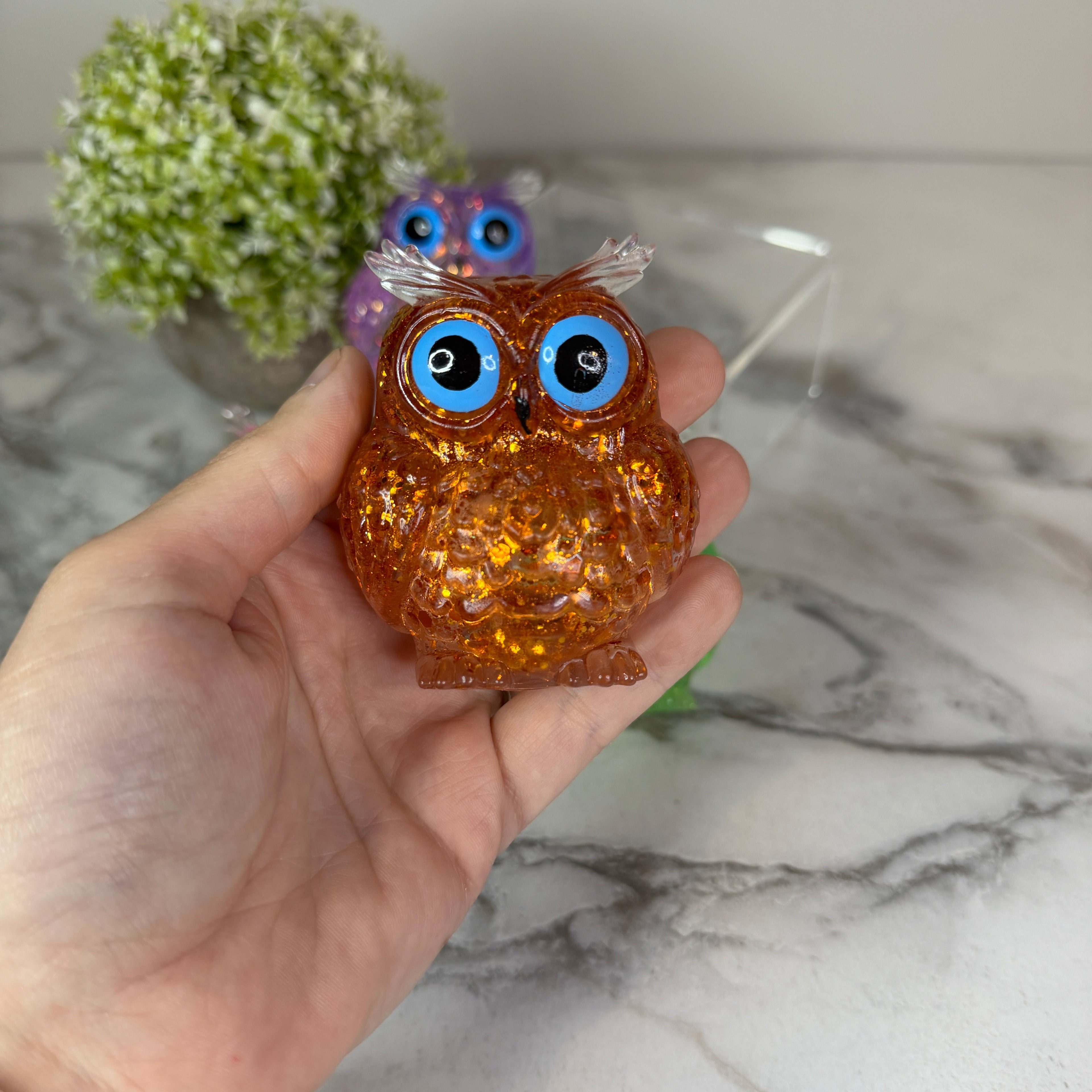Squishy Toy - Owl, Glitter