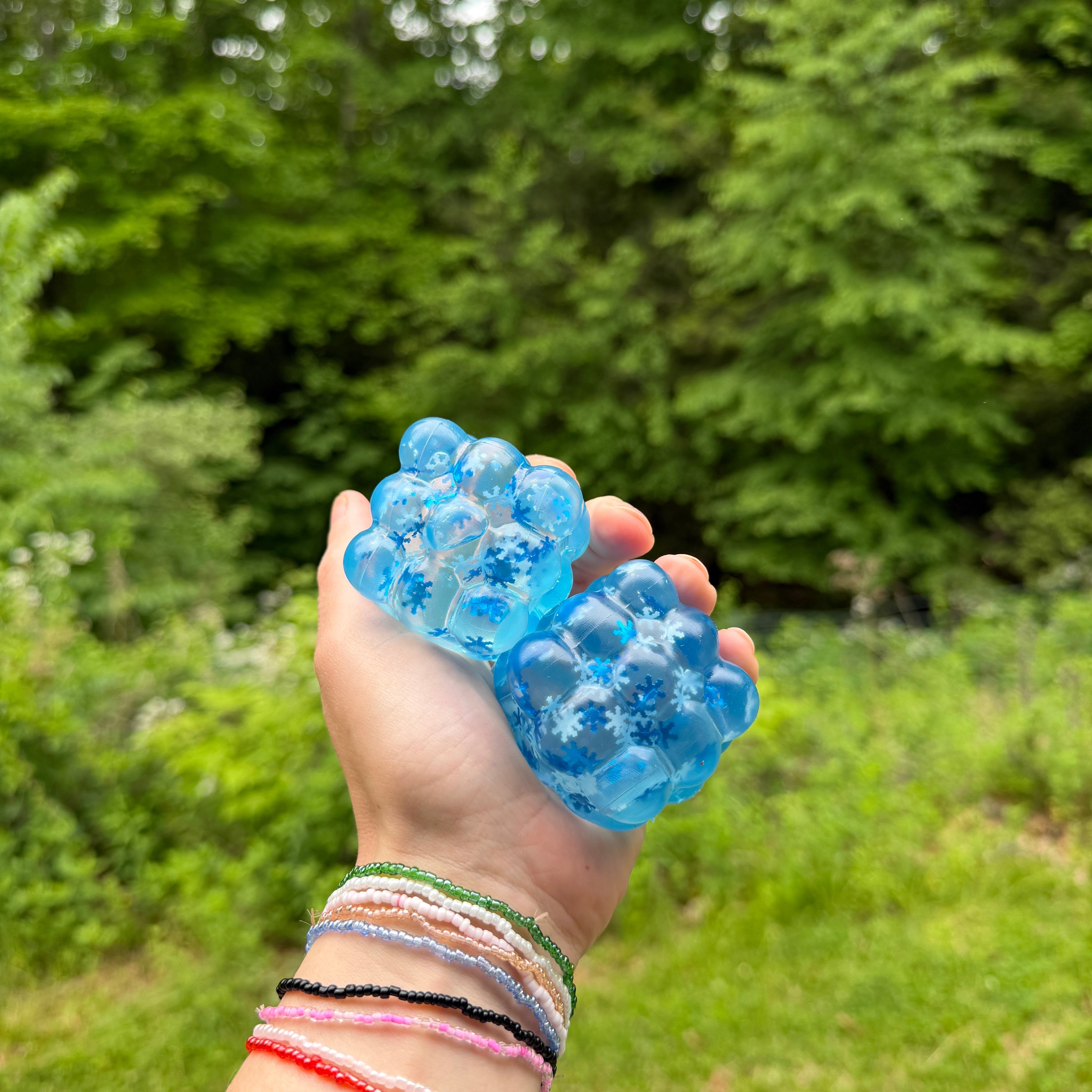 Squishy Toy - Blue Snowflake Nine Cube